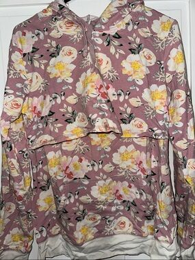 Latched Mama Mauve Floral Hooded Sweatshirt